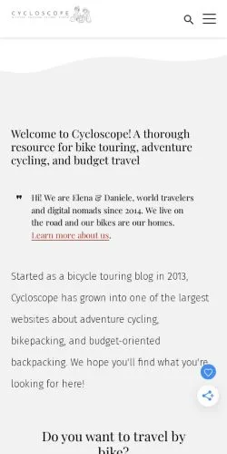 Vista previa del sitio Cycloscope, medio de Estados Unidos para artículos patrocinados