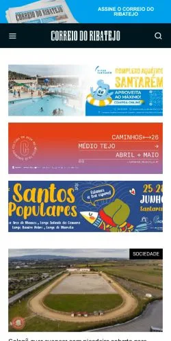 Anteprima del sito Correio do Ribatejo, media di Portogallo per articoli sponsorizzati