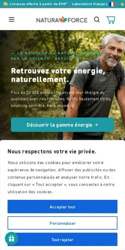 Aperçu du site Natura Force, média de France pour articles sponsorisés