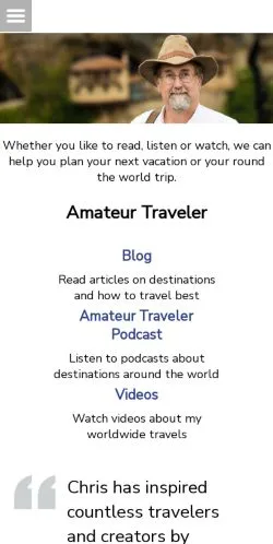 Anteprima del sito Amateur Traveler, media di Stati Uniti per articoli sponsorizzati