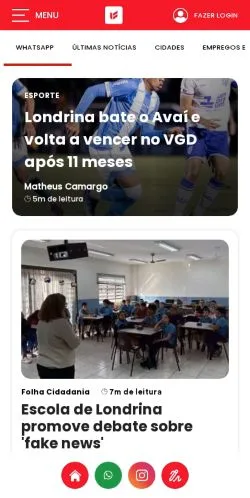 Podgląd witryny Folha de Londrina, medium z kraju Brazylia do artykułów sponsorowanych