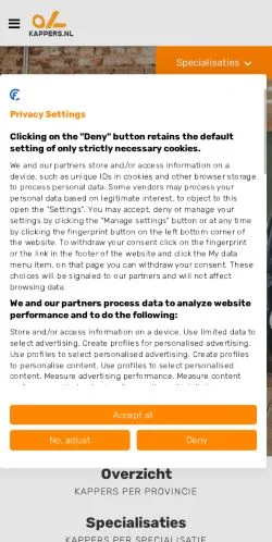 Anteprima del sito Kappers, media di Paesi Bassi per articoli sponsorizzati
