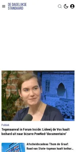 스폰서 기사용 네덜란드 매체 De Dagelijkse Standaard 사이트 미리보기