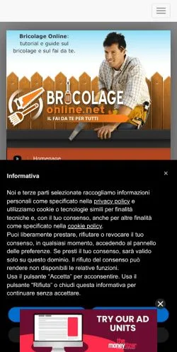 Anteprima del sito Bricolage Online, media di Italia per articoli sponsorizzati