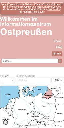 Sponsorlu makaleler için Almanya medyası Informationszentrum Ostpreußen sitesinin önizlemesi