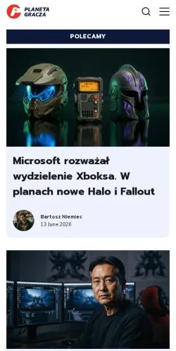 Anteprima del sito PlanetaGracza, media di Polonia per articoli sponsorizzati