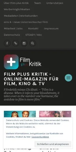 Podgląd witryny Film Plus Kritik, medium z kraju Niemcy do artykułów sponsorowanych
