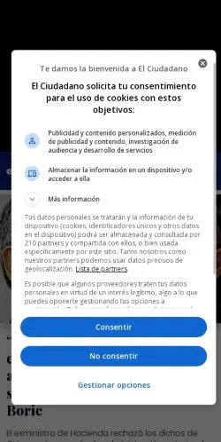 Anteprima del sito El Ciudadano, media di Spagna per articoli sponsorizzati