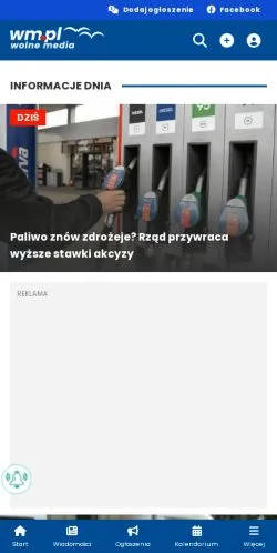Forhåndsvisning av nettstedet WM Wolne Media, medium fra Polen for sponsede artikler