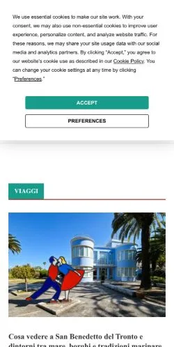 Anteprima del sito Viaggi Che Mangi, media di Italia per articoli sponsorizzati