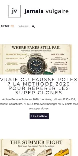 Anteprima del sito JamaisVulgaire, media di Francia per articoli sponsorizzati