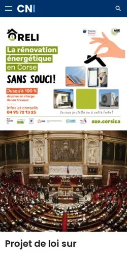 Anteprima del sito Corse Net Infos, media di Francia per articoli sponsorizzati