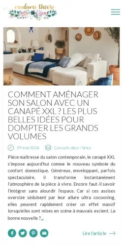 Preview of the Madame Décore website, a media outlet in France for sponsored articles