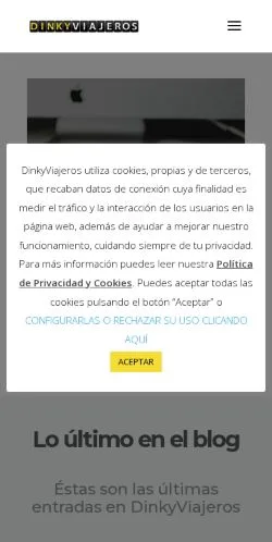 Anteprima del sito DinkyViajeros, media di Spagna per articoli sponsorizzati