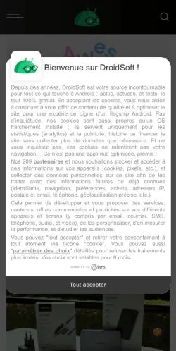 Aperçu du site DroidSoft, média de France pour articles sponsorisés