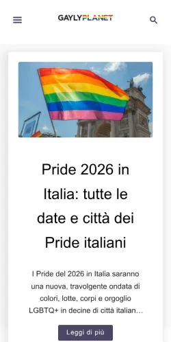 Anteprima del sito Gayly Planet, media di Italia per articoli sponsorizzati