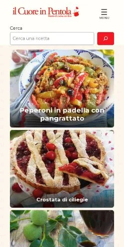 Anteprima del sito Il Cuore In Pentola, media di Italia per articoli sponsorizzati