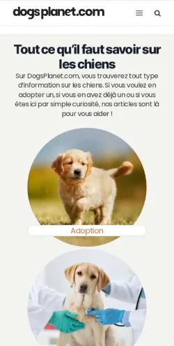 Forhåndsvisning av nettstedet DogsPlanet, medium fra Frankrike for sponsede artikler