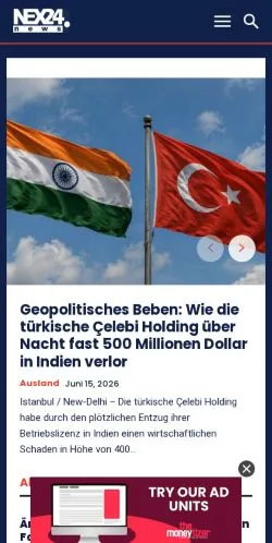 Anteprima del sito NEX24 News, media di Germania per articoli sponsorizzati
