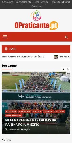 Podgląd witryny O Praticante, medium z kraju Portugalia do artykułów sponsorowanych