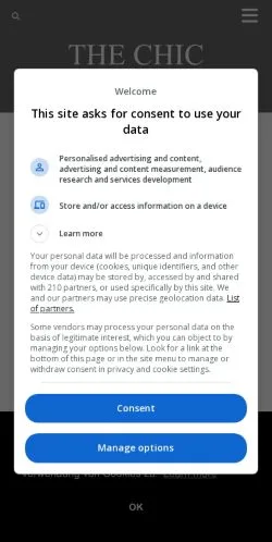 スポンサード記事向けのフランスメディア、The Chic Advocateのサイトプレビュー