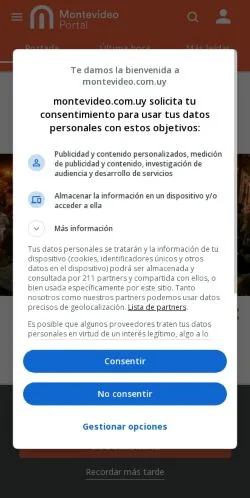 Anteprima del sito Montevideo Portal, media di Spagna per articoli sponsorizzati