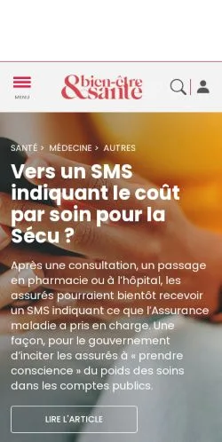 Anteprima del sito Bien-Être & Santé, media di Francia per articoli sponsorizzati