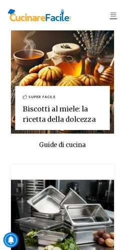 Podgląd witryny Cucinarefacile, medium z kraju Włochy do artykułów sponsorowanych