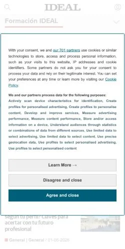 Anteprima del sito Formación Ideal, media di Spagna per articoli sponsorizzati