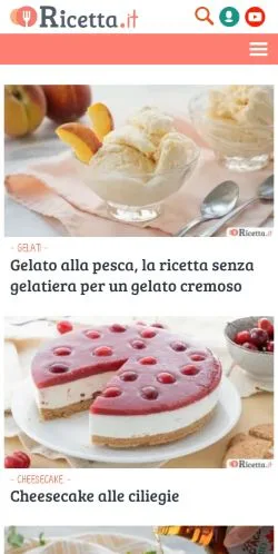 Vorschau der Website Ricetta, Medium aus Italien für gesponserte Artikel