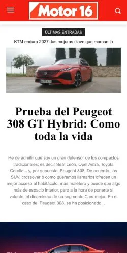 Forhåndsvisning af Motor16, medie fra Spanien til sponsorerede artikler