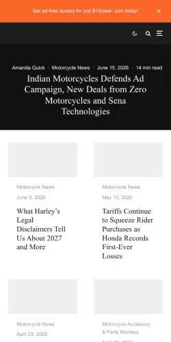 Forhåndsvisning av nettstedet WebBikeWorld, medium fra USA for sponsede artikler