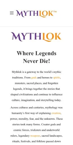 Anteprima del sito Mythlok, media di Stati Uniti per articoli sponsorizzati