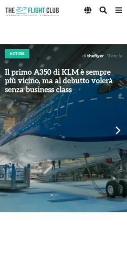 Anteprima del sito The Flight Club, media di Italia per articoli sponsorizzati