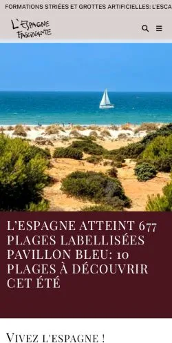 Anteprima del sito L'Espagne Fascinante, media di Francia per articoli sponsorizzati