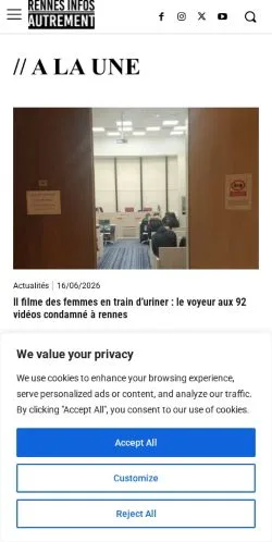 Anteprima del sito Rennes Infos Autrement, media di Francia per articoli sponsorizzati