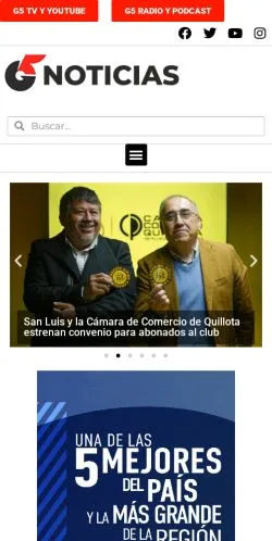 Anteprima del sito G5noticias, media di Spagna per articoli sponsorizzati