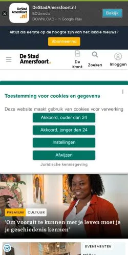 Anteprima del sito De Stad Amersfoort, media di Paesi Bassi per articoli sponsorizzati