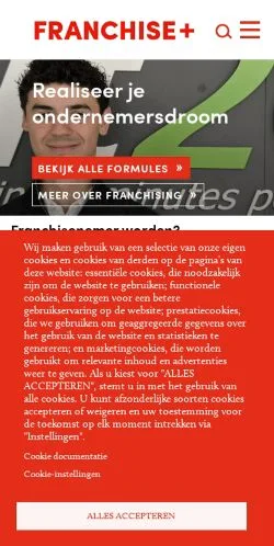 Förhandsvisning av webbplatsen Franchise+, medium i Nederländerna för sponsrade artiklar