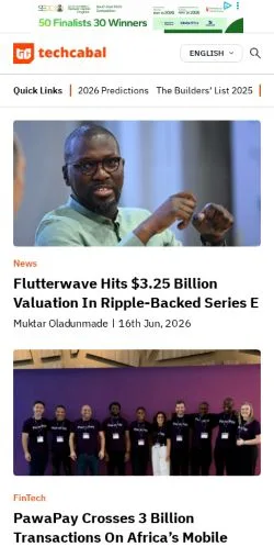 Förhandsvisning av webbplatsen TechCabal, medium i USA för sponsrade artiklar