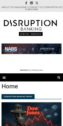 스폰서 기사용 미국 매체 Disruption Banking 사이트 미리보기