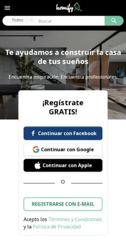 Voorbeeld van de site Homify, medium uit Mexico voor gesponsorde artikelen