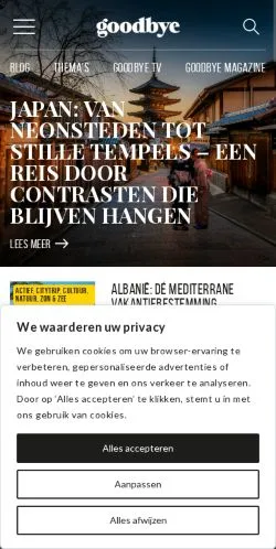 Förhandsvisning av webbplatsen Goodbye, medium i Belgien för sponsrade artiklar