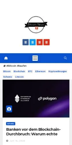 Anteprima del sito Bitcoin Switzerland News, media di Svizzera per articoli sponsorizzati