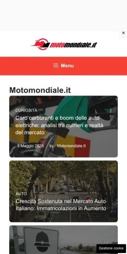Anteprima del sito Motomondiale, media di Italia per articoli sponsorizzati