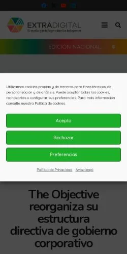 Anteprima del sito Extradigital, media di Spagna per articoli sponsorizzati