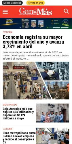 Anteprima del sito Gan@Más, media di Perù per articoli sponsorizzati