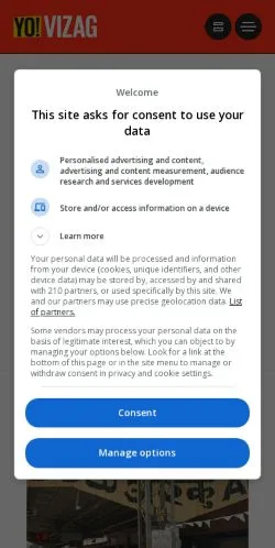 Anteprima del sito Yo Vizag, media di Stati Uniti per articoli sponsorizzati
