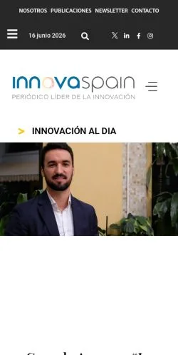 Anteprima del sito Innovaspain, media di Spagna per articoli sponsorizzati