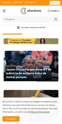 Anteprima del sito Olhar Direto, media di Brasile per articoli sponsorizzati